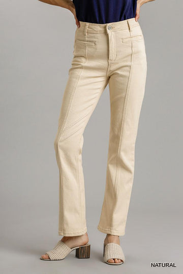 Panel Straight Cut Jeans
