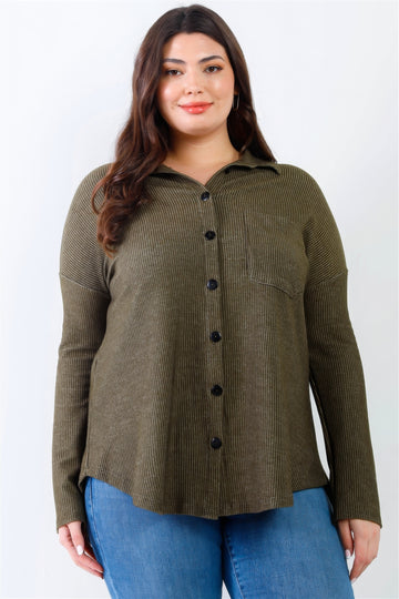 Plus Size Button Up Shirt