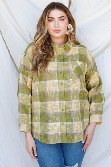 Plus Size Plaid Shirt