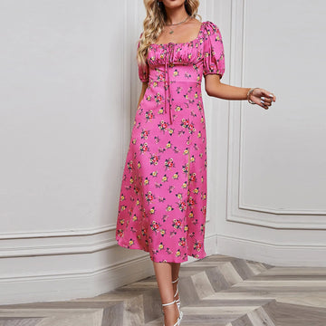 Short Sleeve Split Dress
