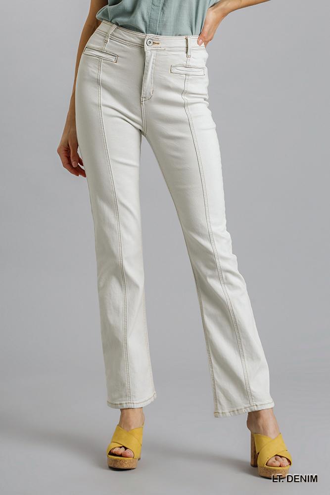 Panel Straight Cut Jeans