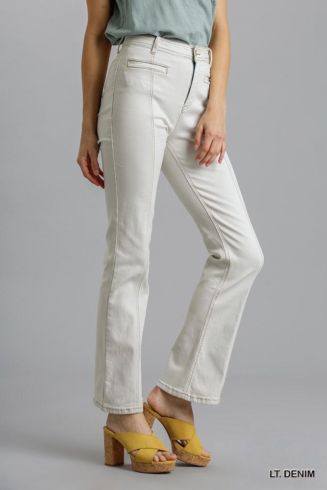 Panel Straight Cut Jeans