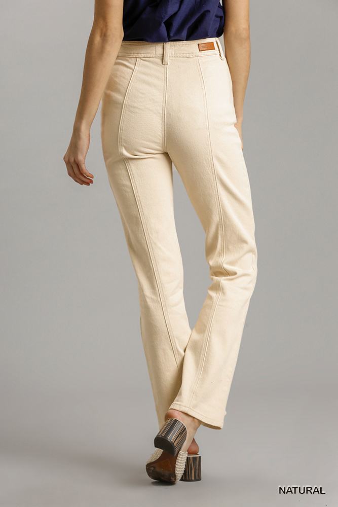 Panel Straight Cut Jeans