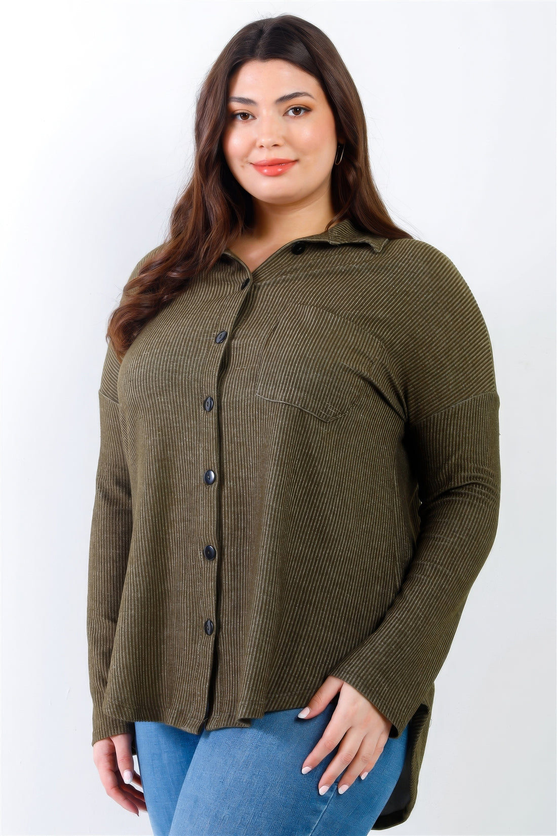 Plus Size Button Up Shirt