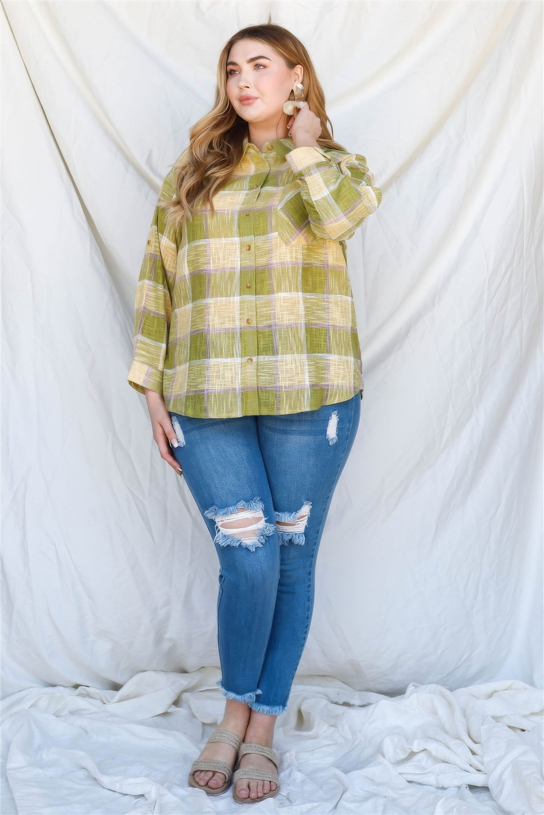 Plus Size Plaid Shirt