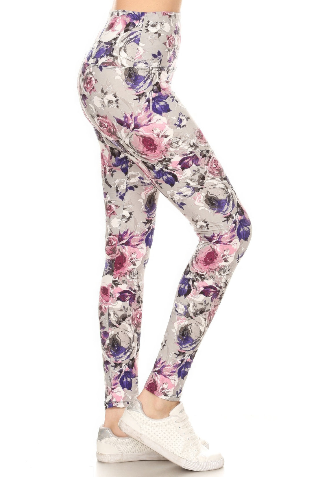 Floral Printed Knit Legging With High Waist