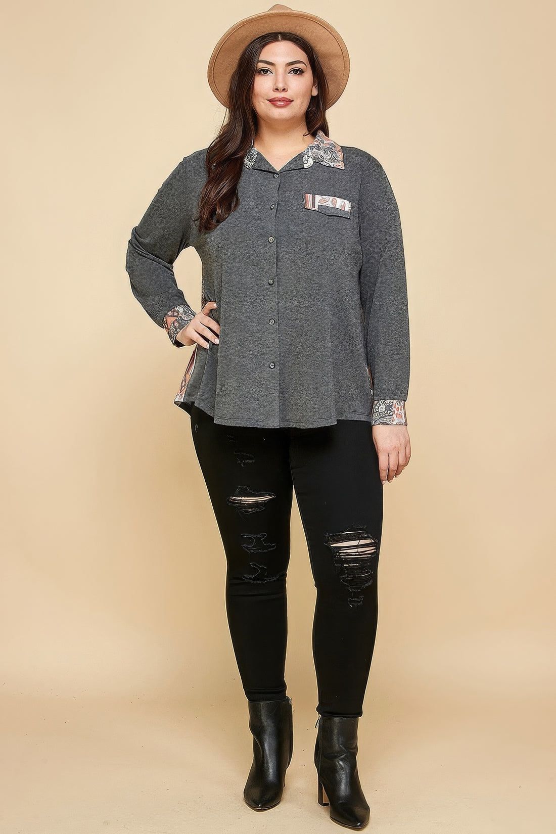 Plus Size Button Up Shirt