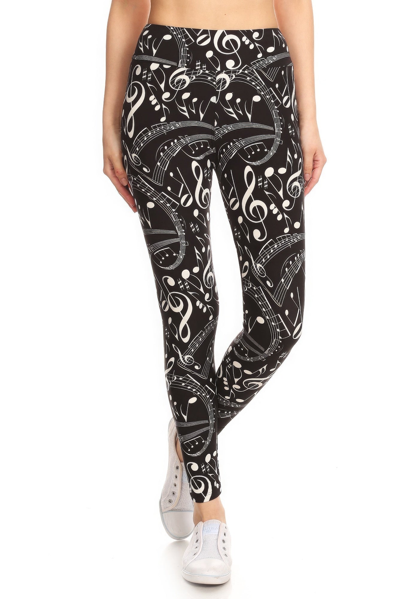Musical Note Print Full Length Leggings