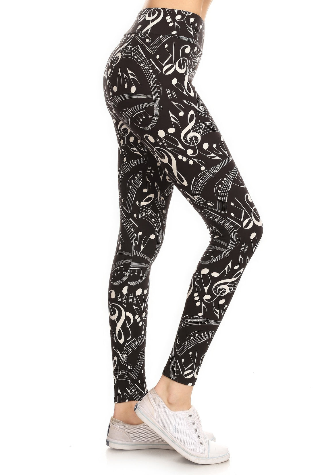 Musical Note Print Full Length Leggings
