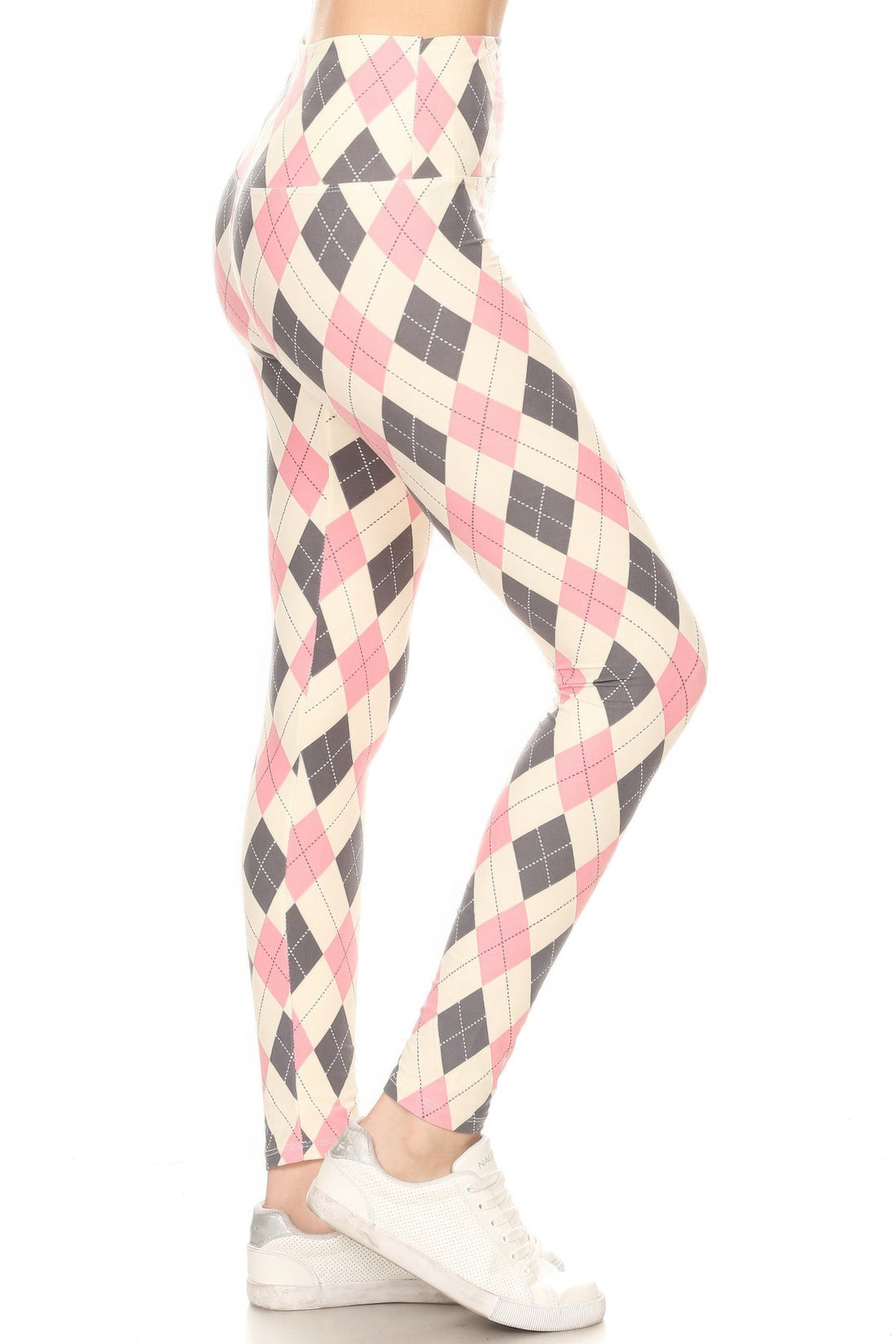 Argyle Print Legging With High Waist
