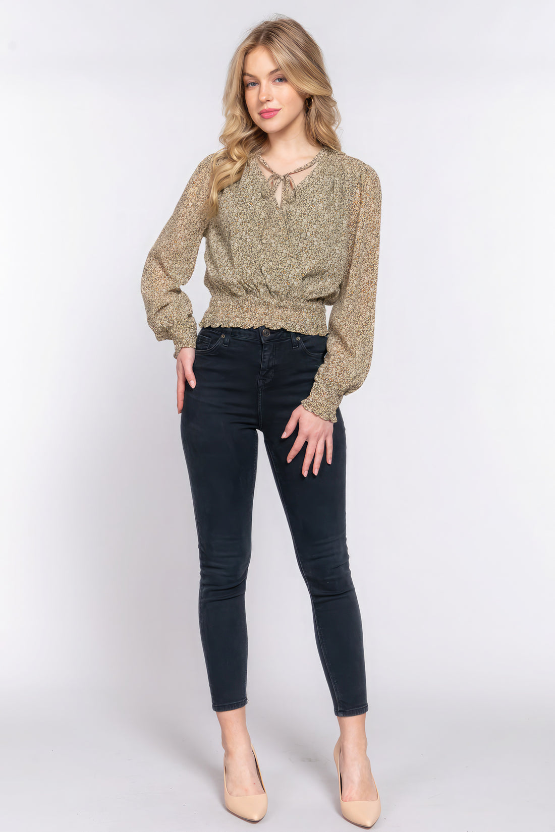 Olive Chiffon Blouse