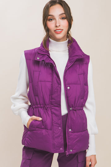 Puffer Vest With Waist Toggles