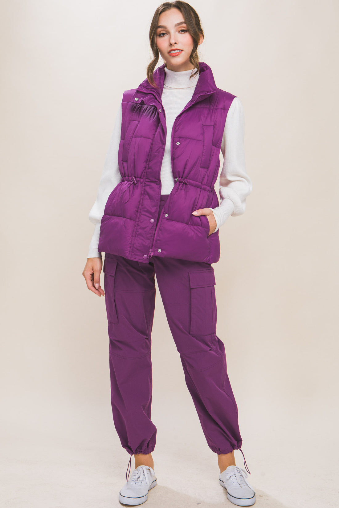 Puffer Vest With Waist Toggles