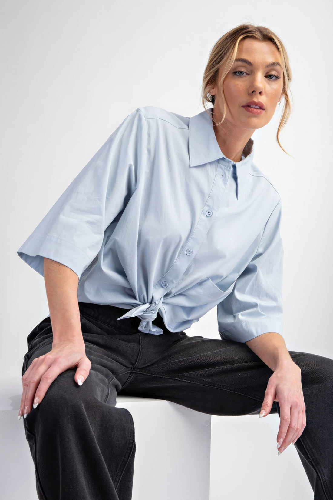 Sky Blue Poplin Shirt