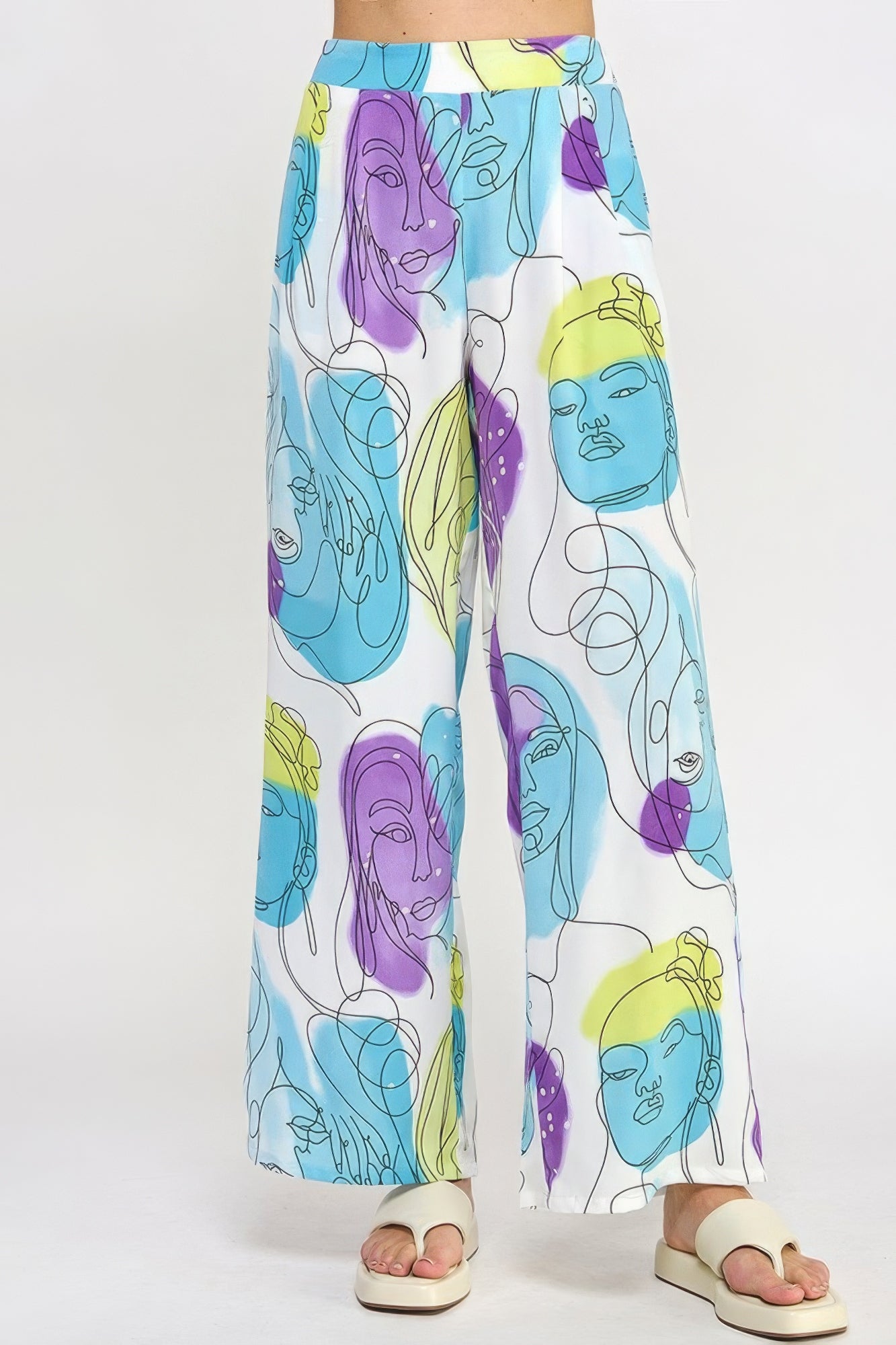 Printed Wide Leg Pants
