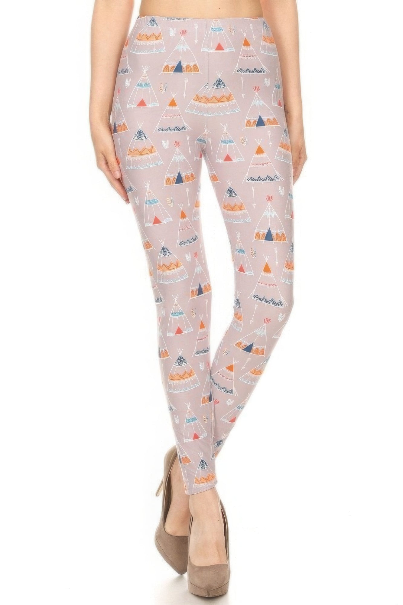 Teepee Print High Rise Leggings