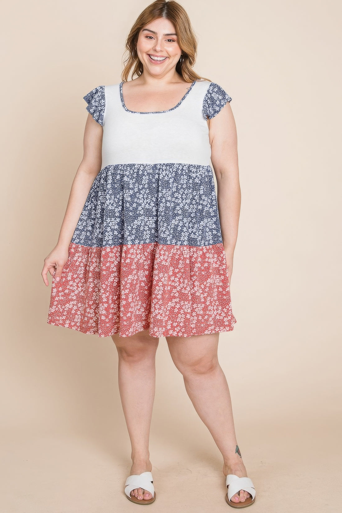 Plus Size Tiered Babydoll Dress