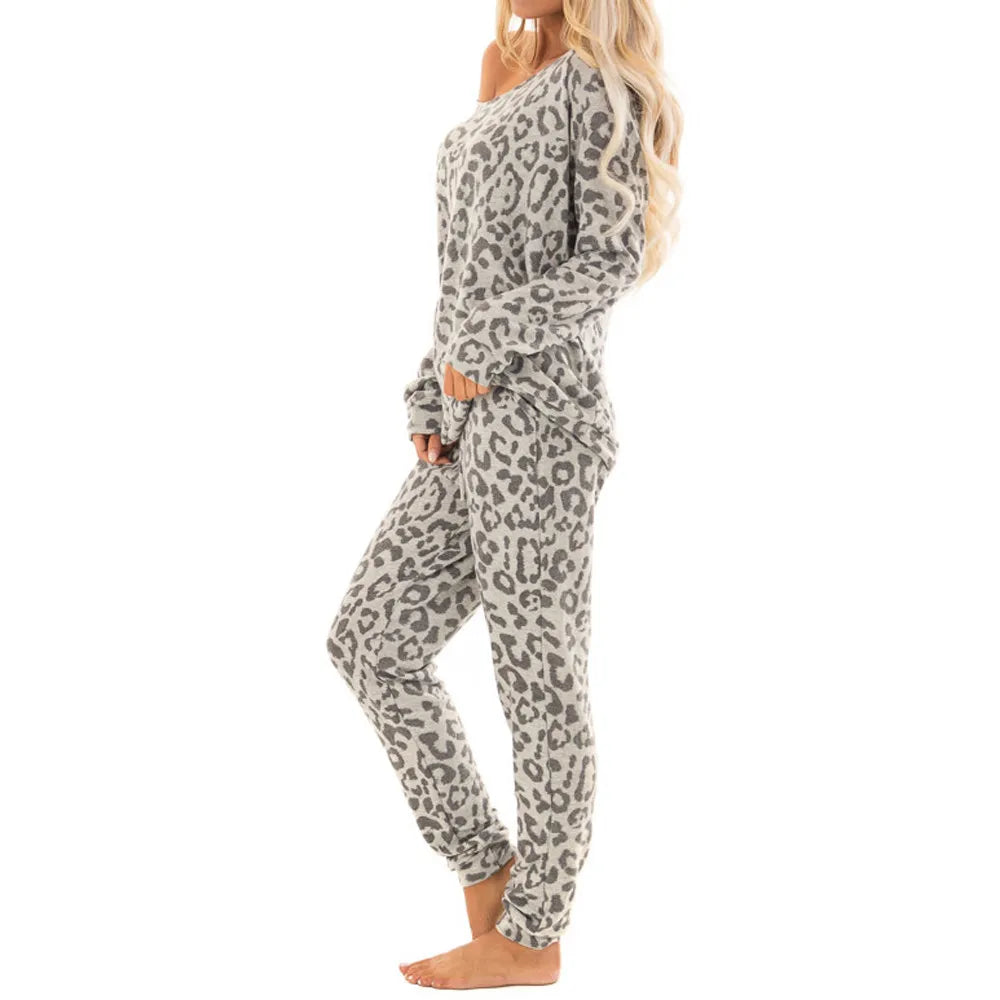 Leopard Print Tracksuit Set